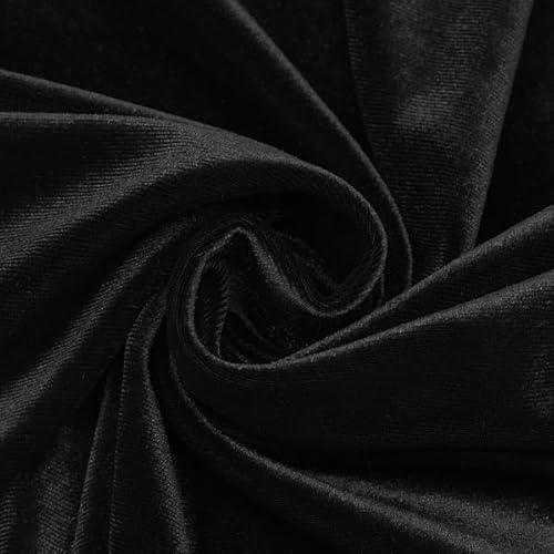 STOFFKONTOR Stretch Pannesamt Stoff - Meterware, Farbe Schwarz - Öko-Tex Standard 100 – zum Nähen von Bekleidung, Kostümen, Dekorationen usw. von Stoffkontor