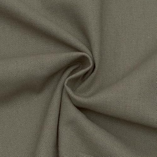 STOFFKONTOR - Viskose-Leinen-Mix Stoff - Meterware, Farbe Khaki - zum Nähen von Bekleidung und Homeaccessoires von Stoffkontor