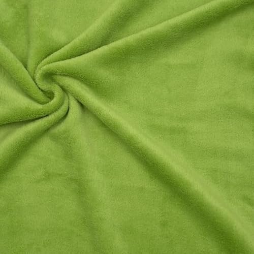 STOFFKONTOR Wellness Fleece Stoff Meterware, Kuschelig weicher Fleecestoff zum Nähen - Lind-Grün von Stoffkontor