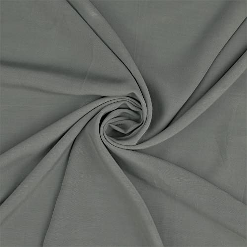 100% Viskose-ANNA LENA-Uni-Sommer-Blusen-Stoffe-0,5 m Schritte-Meterware-ca. 138 cm Breite (Dunkelgrau-9002) von Stofftreff Santi