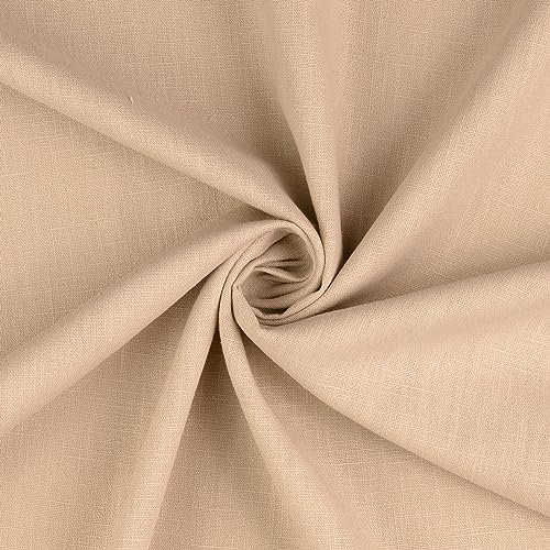 Baumwoll-Leinen SILVIO gewaschen 75% Leinen Öko-Tex Standard 100 Klasse 1 Qualität 50cm - Breite ca. 140cm Hosenstoff Bekleidungsstoff Meterware (Beigegrau) von Stofftreff Santi