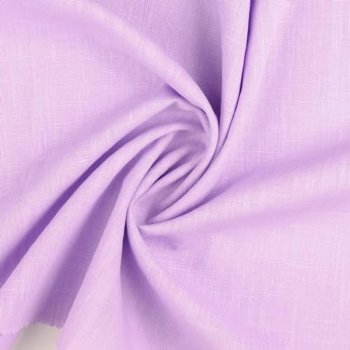 Baumwoll-Leinen SILVIO gewaschen 75% Leinen Öko-Tex Standard 100 Klasse 1 Qualität 50cm - Breite ca. 140cm Hosenstoff Bekleidungsstoff Meterware (Flieder) von Stofftreff Santi