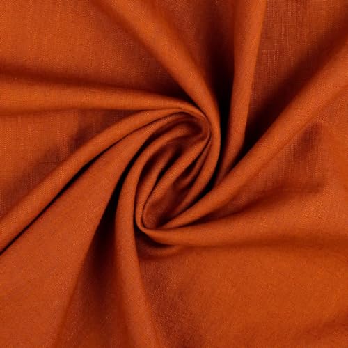 Baumwoll-Leinen SILVIO gewaschen 75% Leinen Öko-Tex Standard 100 Klasse 1 Qualität 50cm - Breite ca. 140cm Hosenstoff Bekleidungsstoff Meterware (Lehmbraun) von Stofftreff Santi
