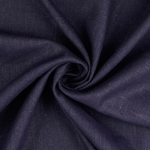 Baumwoll-Leinen SILVIO gewaschen 75% Leinen Öko-Tex Standard 100 Klasse 1 Qualität 50cm - Breite ca. 140cm Hosenstoff Bekleidungsstoff Meterware (Marine) von Stofftreff Santi