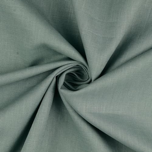 Baumwoll-Leinen SILVIO gewaschen 75% Leinen Öko-Tex Standard 100 Klasse 1 Qualität 50cm - Breite ca. 140cm Hosenstoff Bekleidungsstoff Meterware (Minttürkis) von Stofftreff Santi