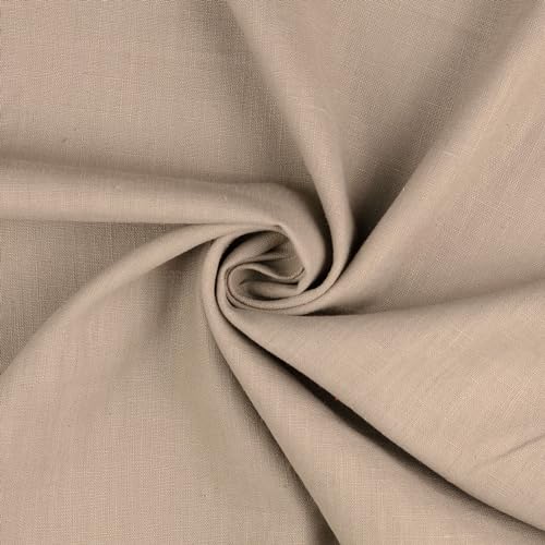 Baumwoll-Leinen SILVIO gewaschen 75% Leinen Öko-Tex Standard 100 Klasse 1 Qualität 50cm - Breite ca. 140cm Hosenstoff Bekleidungsstoff Meterware (Platingrau) von Stofftreff Santi