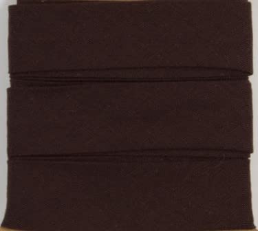 Baumwoll-Schrägbänder-Uni-ca. 20 mm Breite x 3 Meter Länge- in 28 Farben Einfassband gefalzt (Braun) von Stofftreff Santi