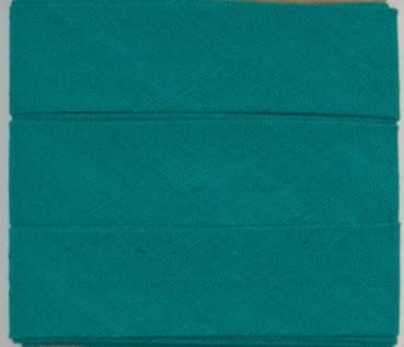 Baumwoll-Schrägbänder-Uni-ca. 20 mm Breite x 3 Meter Länge- in 28 Farben Einfassband gefalzt (Emerald) von Stofftreff Santi
