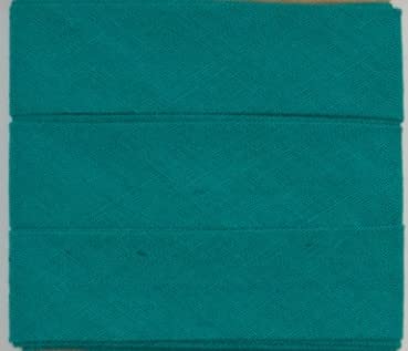 Baumwoll-Schrägbänder-Uni-ca. 20 mm Breite x 3 Meter Länge- in 28 Farben Einfassband gefalzt (Emerald) von Stofftreff Santi