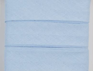 Baumwoll-Schrägbänder-Uni-ca. 20 mm Breite x 3 Meter Länge- in 28 Farben Einfassband gefalzt (Hellblau) von Stofftreff Santi
