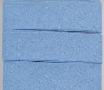 Baumwoll-Schrägbänder-Uni-ca. 20 mm Breite x 3 Meter Länge- in 28 Farben Einfassband gefalzt (Himmelblau) von Stofftreff Santi