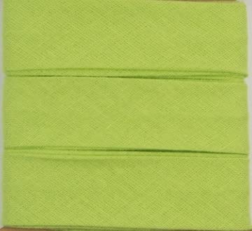 Baumwoll-Schrägbänder-Uni-ca. 20 mm Breite x 3 Meter Länge- in 28 Farben Einfassband gefalzt (Lime) von Stofftreff Santi