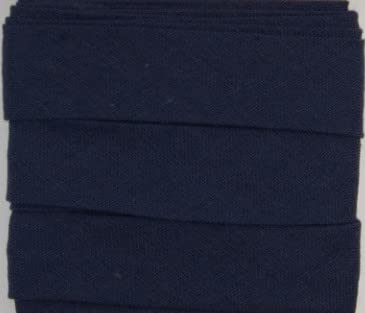 Baumwoll-Schrägbänder-Uni-ca. 20 mm Breite x 3 Meter Länge- in 28 Farben Einfassband gefalzt (Marine) von Stofftreff Santi