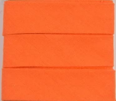Baumwoll-Schrägbänder-Uni-ca. 20 mm Breite x 3 Meter Länge- in 28 Farben Einfassband gefalzt (Orange) von Stofftreff Santi