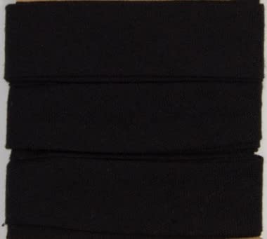 Baumwoll-Schrägbänder-Uni-ca. 20 mm Breite x 3 Meter Länge- in 28 Farben Einfassband gefalzt (Schwarz) von Stofftreff Santi