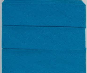 Baumwoll-Schrägbänder-Uni-ca. 20 mm Breite x 3 Meter Länge- in 28 Farben Einfassband gefalzt (Türkis) von Stofftreff Santi