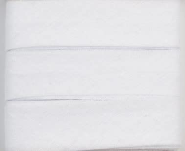 Baumwoll-Schrägbänder-Uni-ca. 20 mm Breite x 3 Meter Länge- in 28 Farben Einfassband gefalzt (Weiß) von Stofftreff Santi
