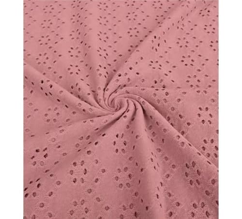 Brodery Jersey mit Löchern AURELIA - 50 cm- Schritte - Stretchjersey - Lochstickerei - 80% Baumwolle - atmungsaktiv - ÖKO-TEX Standard 100 (Altrosa) von Stofftreff Santi