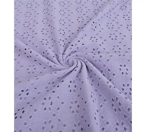 Brodery Jersey mit Löchern AURELIA - 50 cm- Schritte - Stretchjersey - Lochstickerei - 80% Baumwolle - atmungsaktiv - ÖKO-TEX Standard 100 (Flieder) von Stofftreff Santi