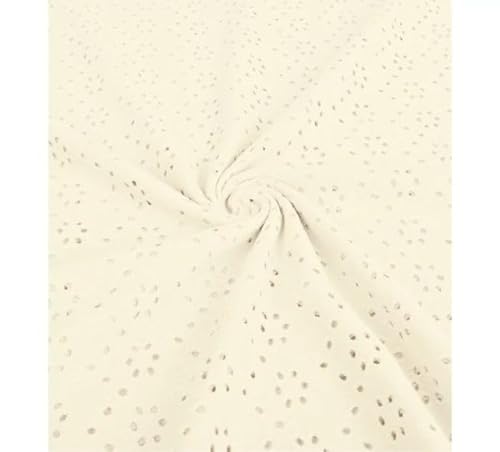 Brodery Jersey mit Löchern AURELIA - 50 cm- Schritte - Stretchjersey - Lochstickerei - 80% Baumwolle - atmungsaktiv - ÖKO-TEX Standard 100 (Natur) von Stofftreff Santi