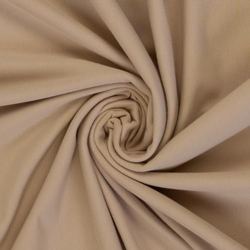 Bündchen HEIKE von Swafing - Strickschlauch - glatt/fein- 100 cm Schlauch- 25 cm Schritte Öko-Tex Standard Schlauchware/Bündchenstoff Neue Farben passent zur EIKE, MAIKE und NAOMI (672-Beige) von Stofftreff Santi