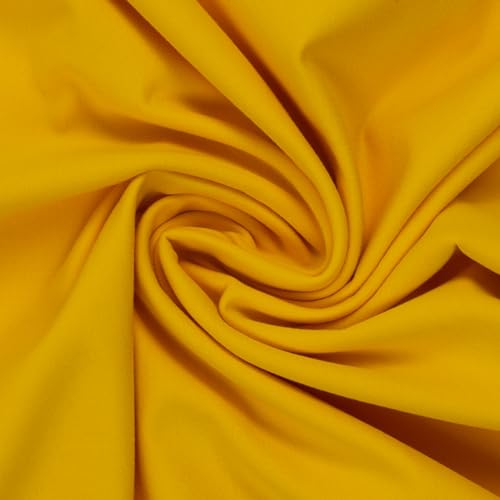 Bündchen HEIKE von Swafing - Strickschlauch - glatt/fein- 100 cm Schlauch- 25 cm Schritte Öko-Tex Standard Schlauchware/Bündchenstoff passent zum French Terry Sweat und Walkloden (312-Gelb) von Stofftreff Santi