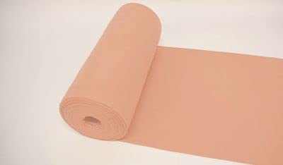 Bündchenstoff-LUC von Stofftreff Santi®-35-er Schlauchware-Polster-Bezugs- & Kleiderstoff-25 cm Schritte-Meterware-122 Farben UNI-dehnbarer, elastischer Bündchenstoff (Soft Pfirsich-1837-LUC) von Stofftreff Santi