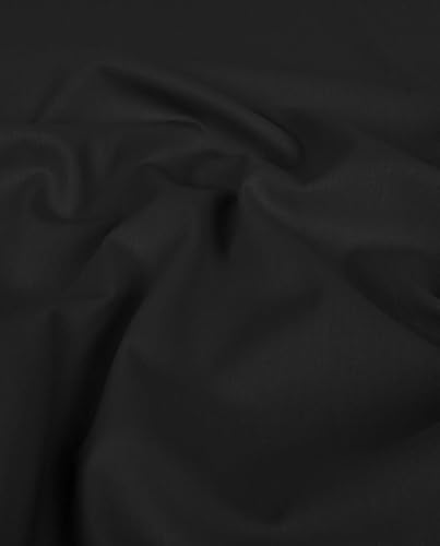 Futterstoff-Anti Statisch LINING Deluxe -Tasche-,Jacken- und Innenstoff-Ausfüllstoff, Blazer-65 g/QM-150 cm breit-50 cm Schritte-Meterware (Schwarz) von Stofftreff Santi
