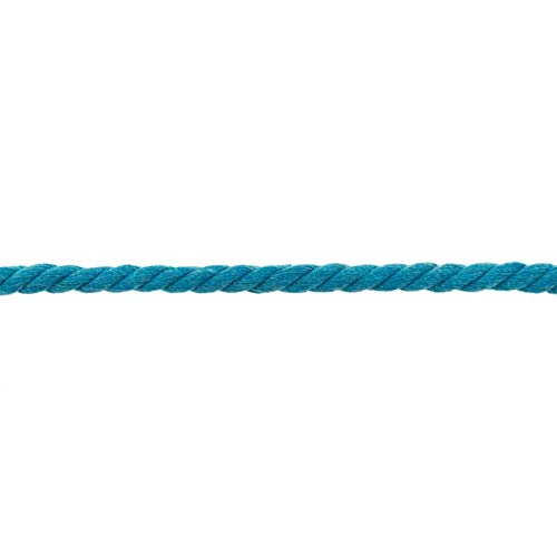 Gedrehte/Geflochtene Baumwollkordel-50 cm Schritte-Meterware-8 mm Stärke-18 (Aqua) von Stofftreff Santi