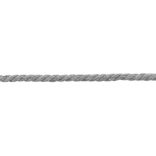 Gedrehte/Geflochtene Baumwollkordel-50 cm Schritte-Meterware-8 mm Stärke- (Hellgrau) von Stofftreff Santi