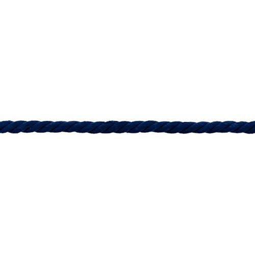 Gedrehte/Geflochtene Baumwollkordel-50 cm Schritte-Meterware-8 mm Stärke-18 verschiedene Farben (Marine) von Stofftreff Santi