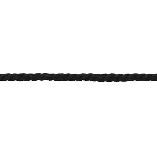 Gedrehte/Geflochtene Baumwollkordel-50 cm Schritte-Meterware-8 mm Stärke-18 (Schwarz) von Stofftreff Santi
