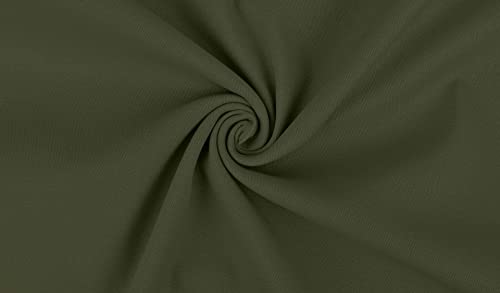 Hosenstoff IRMA 0,50m Stretch Baumwollköper für Hosen und Röcke - 145cm Breit-Gewicht 230g/qm - Meterware Stoffe Bekleidungsstoffe (Olivgrün) von Stofftreff Santi