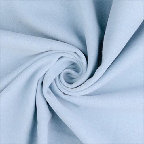 Mantelstoff - Bekleidungsstoff - weicher Mantelflausch - Jackenstoff, 0,5 m, Stoffe, Trachtenstoff, Meterware, (Hellblau) von Stofftreff Santi