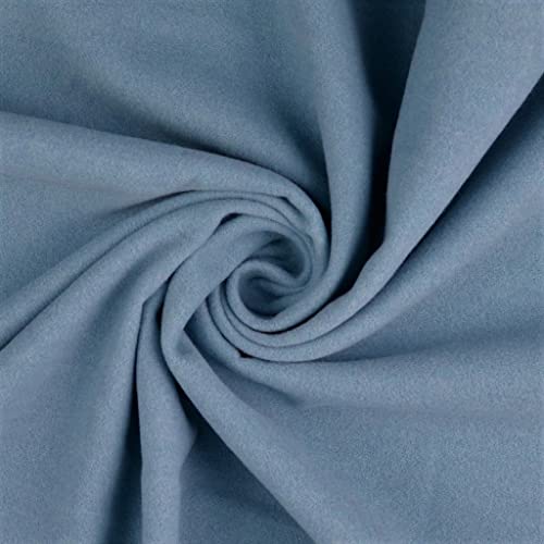 Mantelstoff - Bekleidungsstoff - weicher Mantelflausch - Jackenstoff, 0,5 m, Stoffe, Trachtenstoff, Meterware, (Rauchblau) von Stofftreff Santi