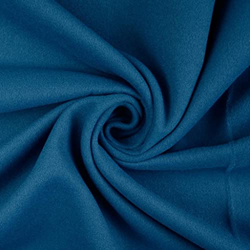 Mantelstoff - Bekleidungsstoff - weicher Mantelflausch - Jackenstoff, 0,5 m, Stoffe, Trachtenstoff, Meterware, (Royalblau) von Stofftreff Santi