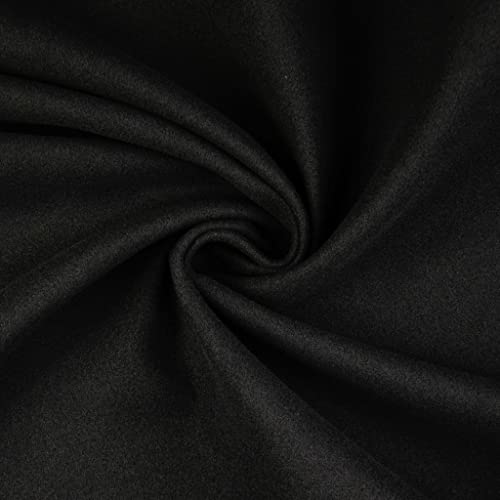 Mantelstoff - Bekleidungsstoff - weicher Mantelflausch - Jackenstoff, 0,5 m, Stoffe, Trachtenstoff, Meterware, (Schwarz) von Stofftreff Santi