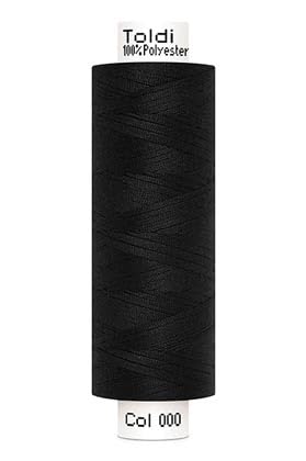 Nähgarn TOLDI Nähgarn á 500m - Allesnäher Garn No.120 Hochwertiges Universalnähgarn (5, Schwarz) von Stofftreff Santi