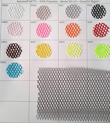 Netzstoff, Wäschenetz, Netze, Insektenschutz"NETTY"-Meterware-50 cm Schritte-100 Prozent Polyester-ca. 150 cm Breite-75 g/QM-13 Farben (Farbkarte Netzstoff) von Stofftreff Santi