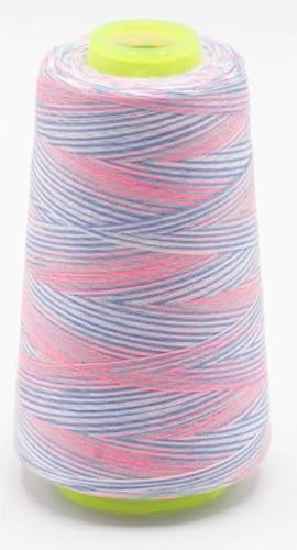 Overlockgarn Multicolor 2700m 100% Polyester Regenbogenfarben Nähgarn Allesnäher (112) von Stofftreff Santi