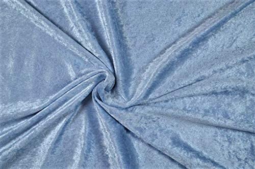 Pannesamt Stoff Meterware für Deko, Basteln und Bekleidung, 0,5 Meter - 147 cm Breit - Samt ähnliche Oberfläche Stoffe (Eisblau) von Stofftreff Santi
