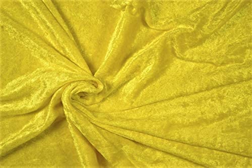 Pannesamt Stoff Meterware für Deko, Basteln und Bekleidung, 0,5 Meter - 147 cm Breit - Samt ähnliche Oberfläche Stoffe (Gelb) von Stofftreff Santi