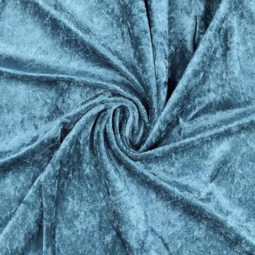 Pannesamt Stoff Meterware für Deko, Basteln und Bekleidung, 0,5 Meter - 147 cm Breit - Samt ähnliche Oberfläche Stoffe (Jeansblau) von Stofftreff Santi