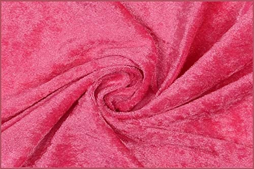Pannesamt Stoff Meterware für Deko, Basteln und Bekleidung, 0,5 Meter - 147 cm Breit - Samt ähnliche Oberfläche Stoffe (Pink) von Stofftreff Santi
