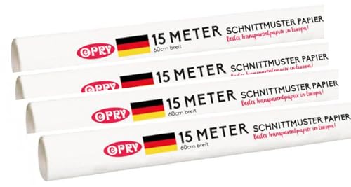 Schnittmusterpapier 4 Rollen zu je 15 Meter - insgesamt 60 Meter - 60 cm breit - Schnittmuster Pauspapier Schnittmusterpapier 4 Rollen zu je 15 Meter - insgesamt 60 Meter - 60 cm breit - Schnittmuster Pauspapier von Stofftreff Santi