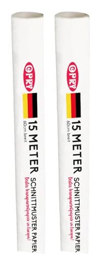 Schnittmusterpapier Breite 60cm 2 Rollen zu je 15 Meter - insgesamt 30 Meter - Schnittmuster Pauspapier Pauspapier von Stofftreff Santi