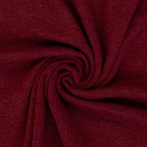 Swafing Merino-Strick Strickstoff 100% Merinowolle-50cm Schritte-Meterware Bekleidungsstoffe (Kirschrot) von Stofftreff Santi