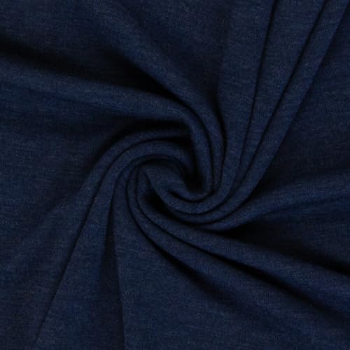 Swafing Merino-Strick Strickstoff 100% Merinowolle-50cm Schritte-Meterware Bekleidungsstoffe (Marine) von Stofftreff Santi