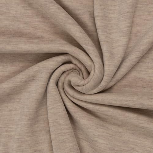 Swafing Merino-Strick Strickstoff 100% Merinowolle-50cm Schritte-Meterware Bekleidungsstoffe (Natur Meliert) von Stofftreff Santi