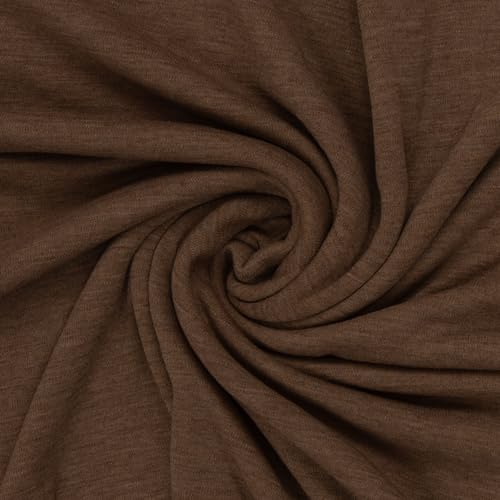 Swafing Merino-Strick Strickstoff 100% Merinowolle-50cm Schritte-Meterware Bekleidungsstoffe (Rehbraun) von Stofftreff Santi